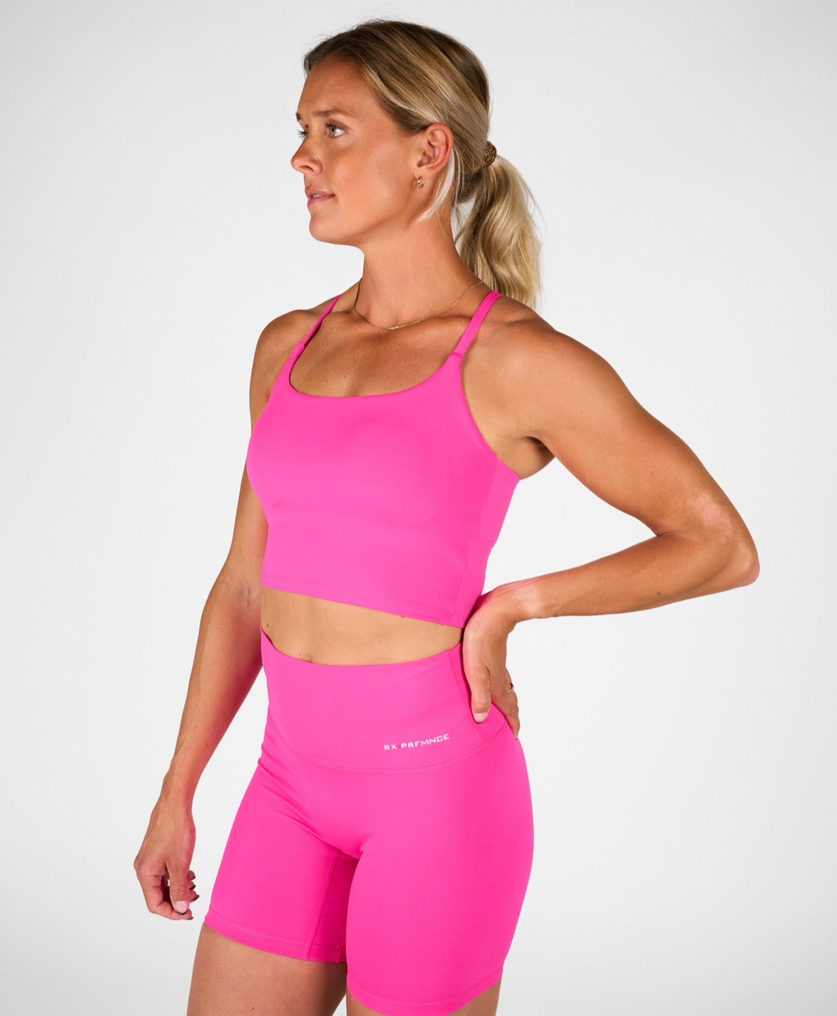 Isabel Crop Top Electric Pink-2